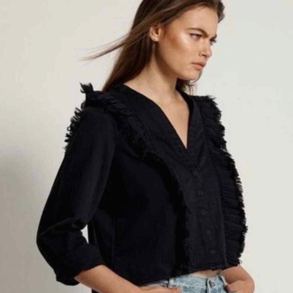 One Teaspoon Captain Ruffle Longsleeve Top - Picture 3 of 7